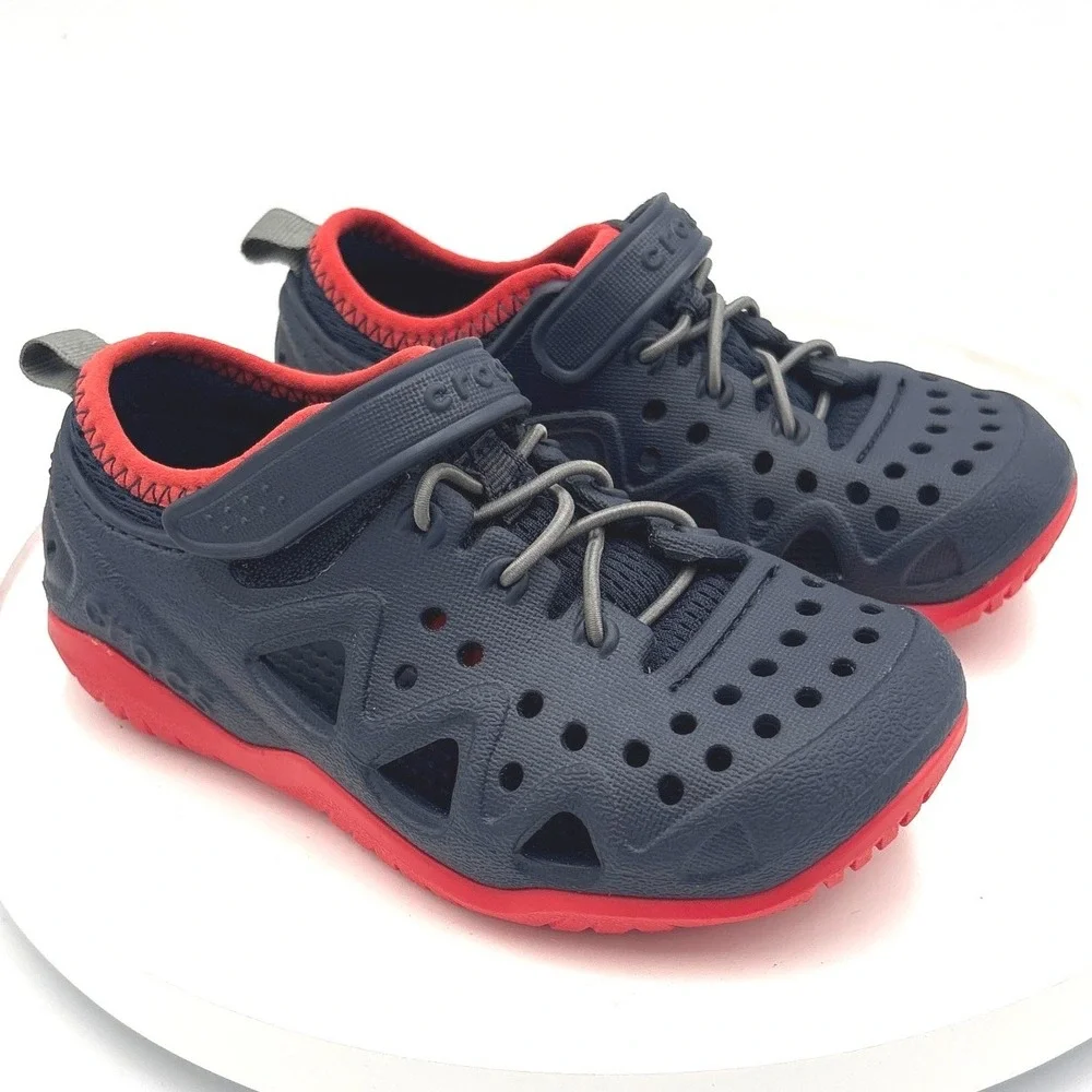 Crocs Swiftwater Expedition Navy Red Kids Water Shoes Sandals C11 204989